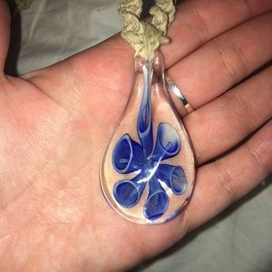 Handmade (by me) hemp necklace with large charm